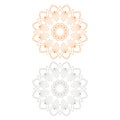 Ornamental Mandalas Set Gold Silver isolated On White