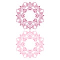 Ornamental Mandalas Set Red Pink