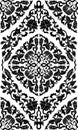 Black medieval pattern. Floral template for textile, carpet, shawl