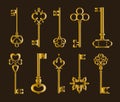 Ornamental medieval vintage keys