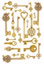 Ornamental medieval vintage keys.