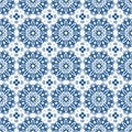 Ornamental Oriental Blue Floral Beautiful Royal Vintage Spring Abstract Seamless Pattern Texture Wallpaper Royalty Free Stock Photo