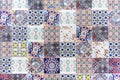 Ornamental oriental tiled wall, closeup background