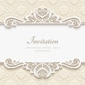 Ornamental paper frame with lace border