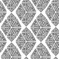 Ornamental pattern with triangled rhombus. Seamless geomerical background. Ornament for coloring book page or tiles Royalty Free Stock Photo