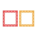 Ornamental Photo Labels Red Yellow Set isolated on White Royalty Free Stock Photo