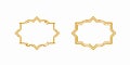 Ornamental pixel patterns in gold display symmetrical geometric designs with intricate borders