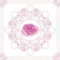 Ornamental purple element with rose