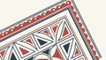 Ornamental Red Triangle Border Corner, vector design Generative AI Royalty Free Stock Photo