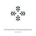 Ornamental rotating polygonal icon vector. Trendy flat ornamental rotating polygonal icon from geometry collection isolated on