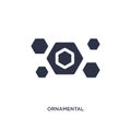 Ornamental rotating polygonal icon on white background. Simple element illustration from geometry concept