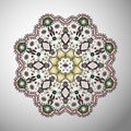 Ornamental round colorful geometric pattern in aztec style Royalty Free Stock Photo