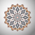 Ornamental round colorful geometric pattern in aztec style Royalty Free Stock Photo