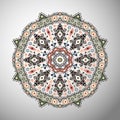 Ornamental round colorful geometric pattern in aztec style Royalty Free Stock Photo