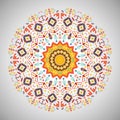 Ornamental round colorful geometric pattern in