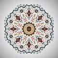 Ornamental round colorful geometric pattern Royalty Free Stock Photo
