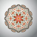 Ornamental round colorful geometric pattern in aztec style Royalty Free Stock Photo
