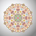 Ornamental round colorful geometric pattern in aztec style Royalty Free Stock Photo