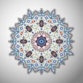 Ornamental round colorful geometric pattern in aztec style Royalty Free Stock Photo