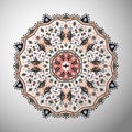 Ornamental round colorful geometric pattern in aztec style Royalty Free Stock Photo