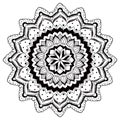Ornamental round floral petal lace pattern. kaleidoscopic floral pattern, mandala. Royalty Free Stock Photo