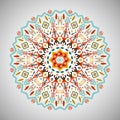 Ornamental round geometric pattern in aztec style Royalty Free Stock Photo