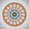 Ornamental round geometric pattern in aztec style Royalty Free Stock Photo