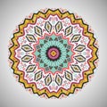 Ornamental round geometric pattern in aztec style Royalty Free Stock Photo