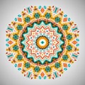 Ornamental round geometric pattern in aztec style Royalty Free Stock Photo