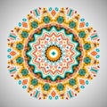 Ornamental round geometric pattern in aztec style Royalty Free Stock Photo