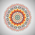 Ornamental round geometric pattern in aztec style Royalty Free Stock Photo