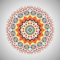 Ornamental round geometric pattern in aztec style