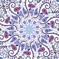 Ornamental round lace, kaleidoscopic floral decoration Royalty Free Stock Photo