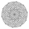 Ornamental round lace, kaleidoscopic floral decoration Royalty Free Stock Photo