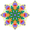 Ornamental round organic pattern, circle colorful mandala