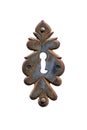 Ornamental Rusty Keyhole Isolated Royalty Free Stock Photo