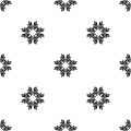 Ornamental seamless floral ethnic black and white pattern