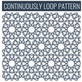 Ornamental seamless loop arabic or islamic geometric pattern tiles.