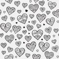 Ornamental seamless pattern with lacy hearts.