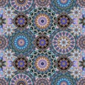 Ornamental seamless pattern with mandalas. Indian, persian, moroccan motifs. Print for fabric and textile. Patchwork design