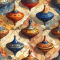 Ornamental Spinning Tops Pattern Royalty Free Stock Photo
