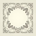 Ornamental square frame with curly pattern