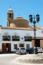 Ornamental street light in the Plaza Santa Lucia, Ubeda, Spain.