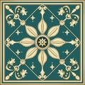 Imperial Ipa Tile Pattern With Ornate Gold And Green Design Royalty Free Stock Photo