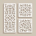 Ornamental tiles with cutout paper pattern