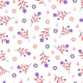 Ornamental trendy vector seamless floral ditsy pattern design. Modern elegant repeating flowers bloom background Royalty Free Stock Photo