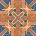 Ornamental triangular and round morocco seamless pattern.