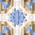 Ornamental triangular and round morocco seamless pattern.
