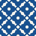 Ornamental vector seamless pattern. Abstract blue and white geometric background Royalty Free Stock Photo