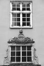 ornamental windows of medieva house in Riga city Royalty Free Stock Photo